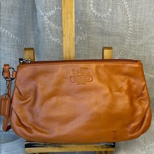 Coach leather wristlet wallet clutch